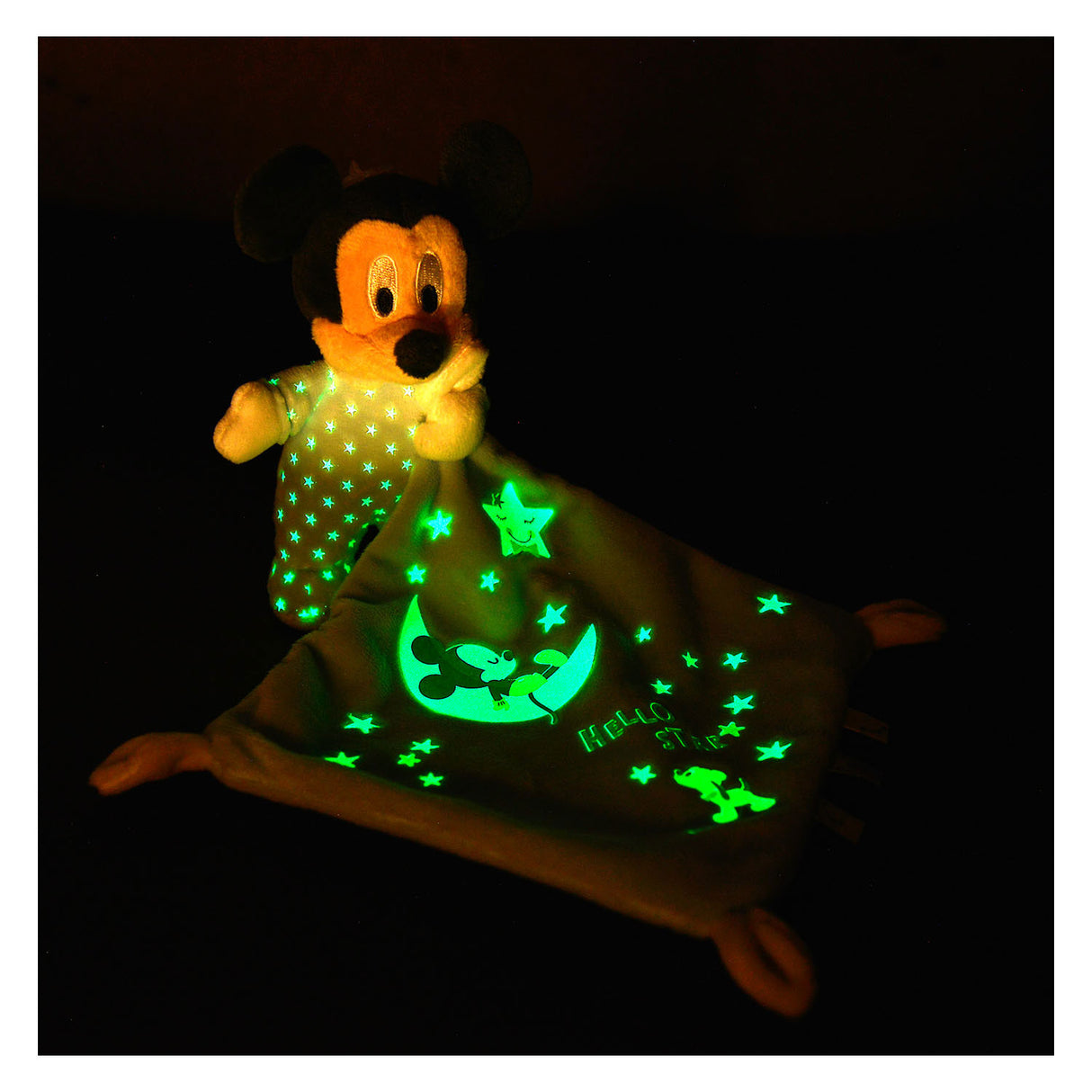 Simba Disney Mickey Mouse Glow in the Dark doudou serviette câlin étoilé