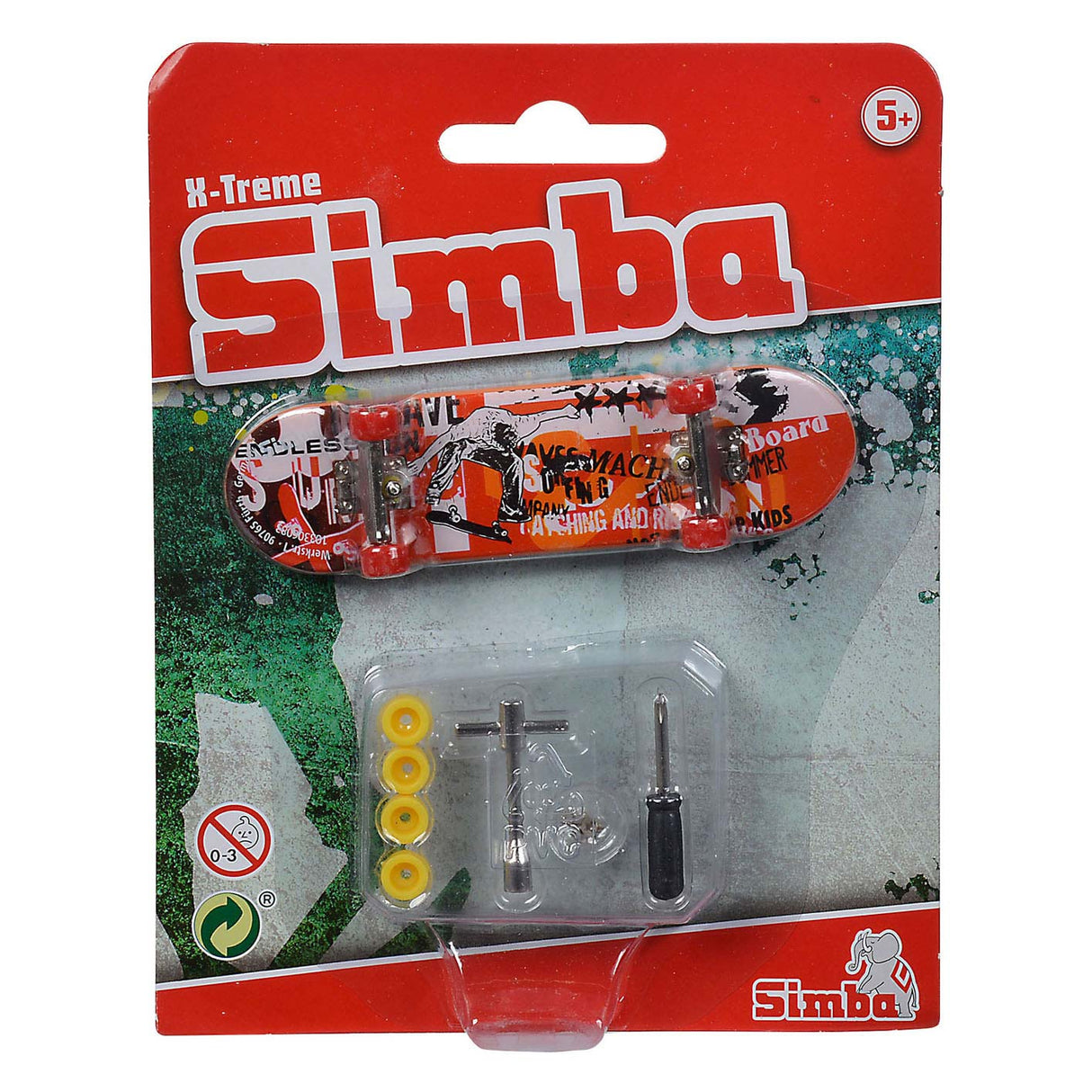 Simba doigt skateboard x-treme couleur avec accessoires