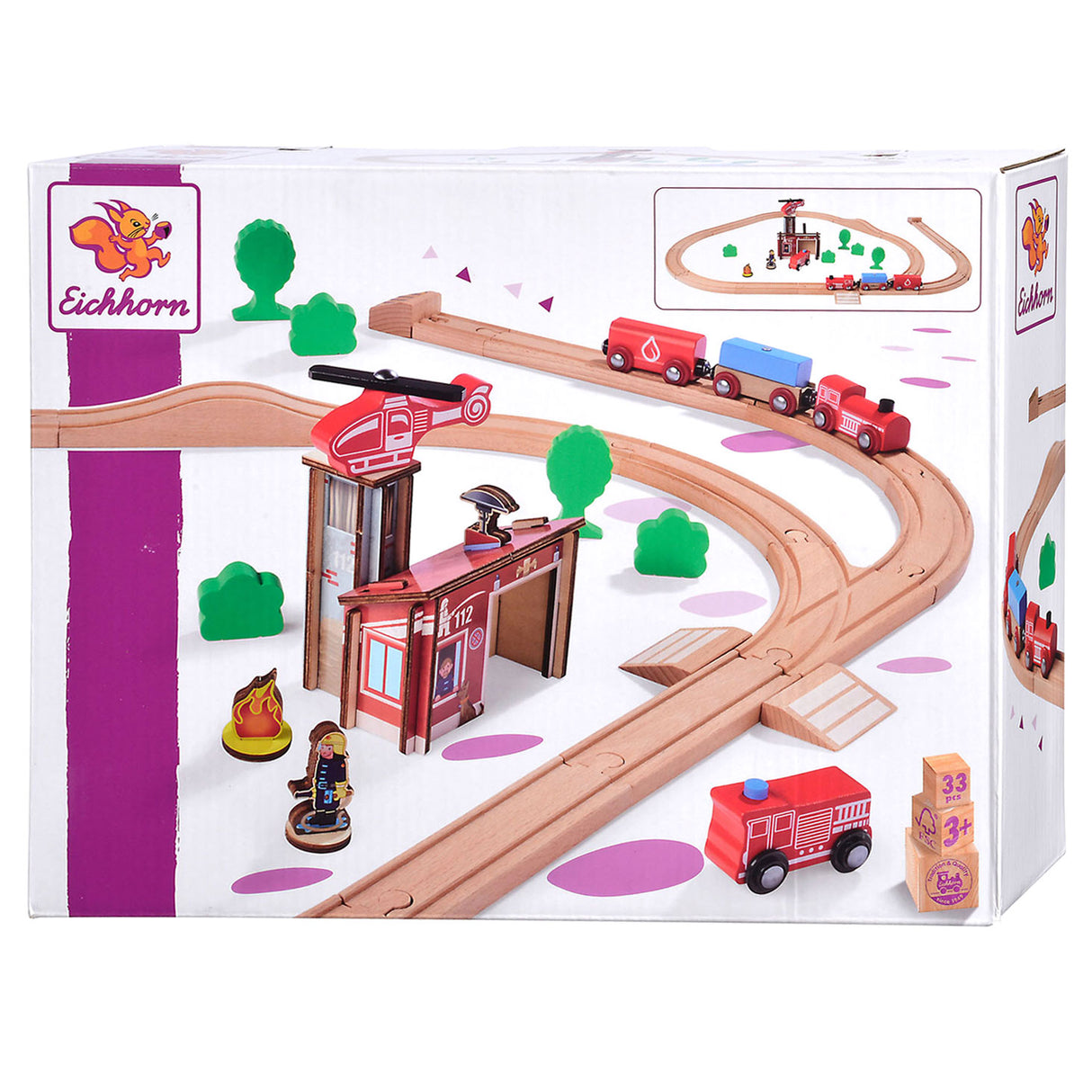 Eichhorn train track with bridge play set, 33dlg.