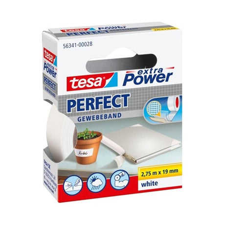 Ruban adhésif Tesa extra power perfect - blanc - 19 mm x 2,75 m