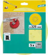 Disques abrasifs adhésifs Wolfcraft | corindon | k180 | ø225mm | 5 pièces - 5635000