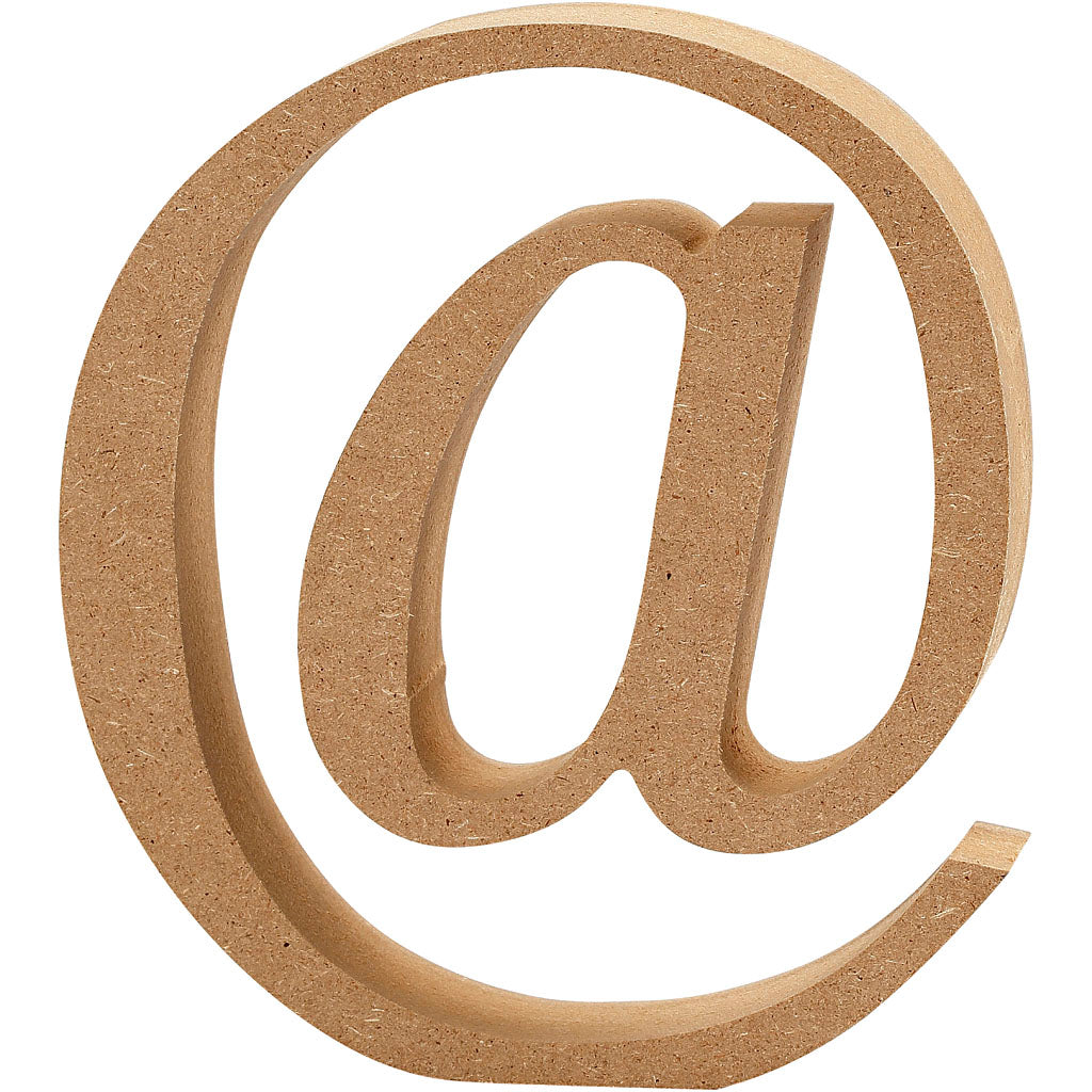 Symbole de l'entreprise Creativ en MDF, @, h : 8 cm, épaisseur 1,5 cm, 1 pièce