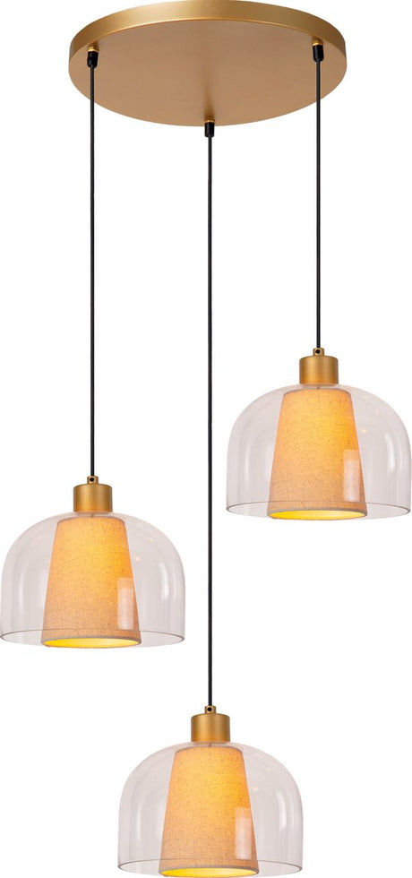 Lucide gunhild - lampe suspendue - 3xe27 - transparente