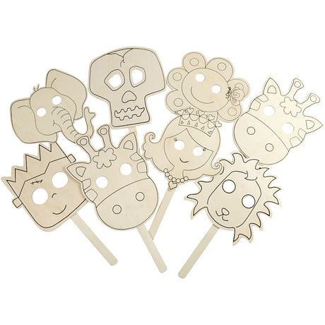 Entreprise créative décorez votre masque en bois, 16pcs.