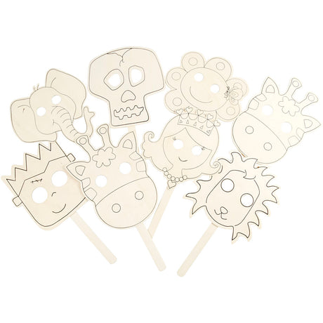 Entreprise créative décorez votre masque en bois, 16pcs.