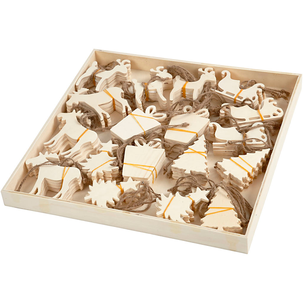 Ornements Creativ Company, taille 7-9 cm, épaisseur 4 mm, 90 pièces 1 boîte