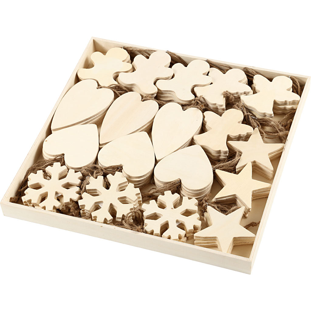 Ornements Creativ Company, taille 9-11 cm, épaisseur 4 mm, 90 pièces 1 boîte