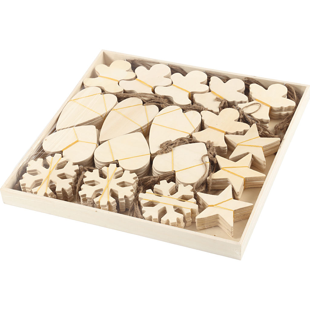 Ornements Creativ Company, taille 9-11 cm, épaisseur 4 mm, 90 pièces 1 boîte