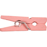 Creativ company mini pinces à linge, L : 25 mm, l : 3 mm, rouge clair, 36 pièces 1 boîte
