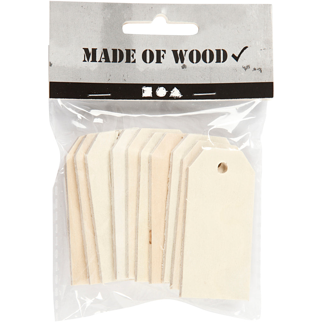 Étiquettes en bois Creativ company, 10 pcs.