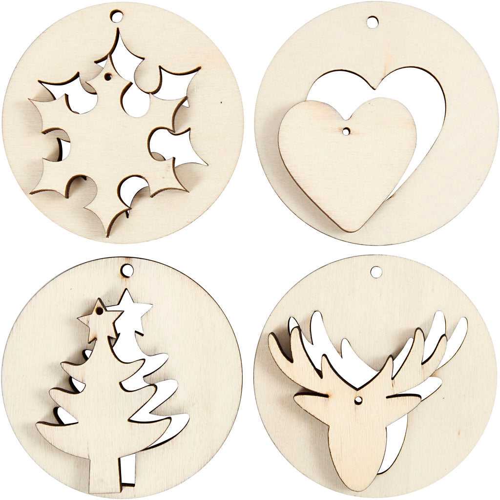 Société créative https : www.ccobby.nl 2-en-1-suspension-decorations-d-7-cm-hole size-3-mm-thickness-4-mm-8-piece-1-box