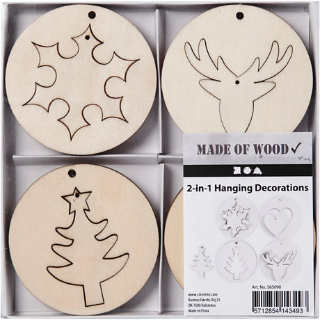 Société créative https : www.ccobby.nl 2-en-1-suspension-decorations-d-7-cm-hole size-3-mm-thickness-4-mm-8-piece-1-box