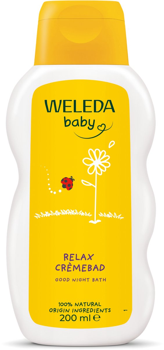 Weleda bébé crème de bain relax calendula - lavande néroli - huile de bain bébé - parfum apaisant et relaxant - nettoie, soigne, apaise - ingrédients 100% naturels - 200ml