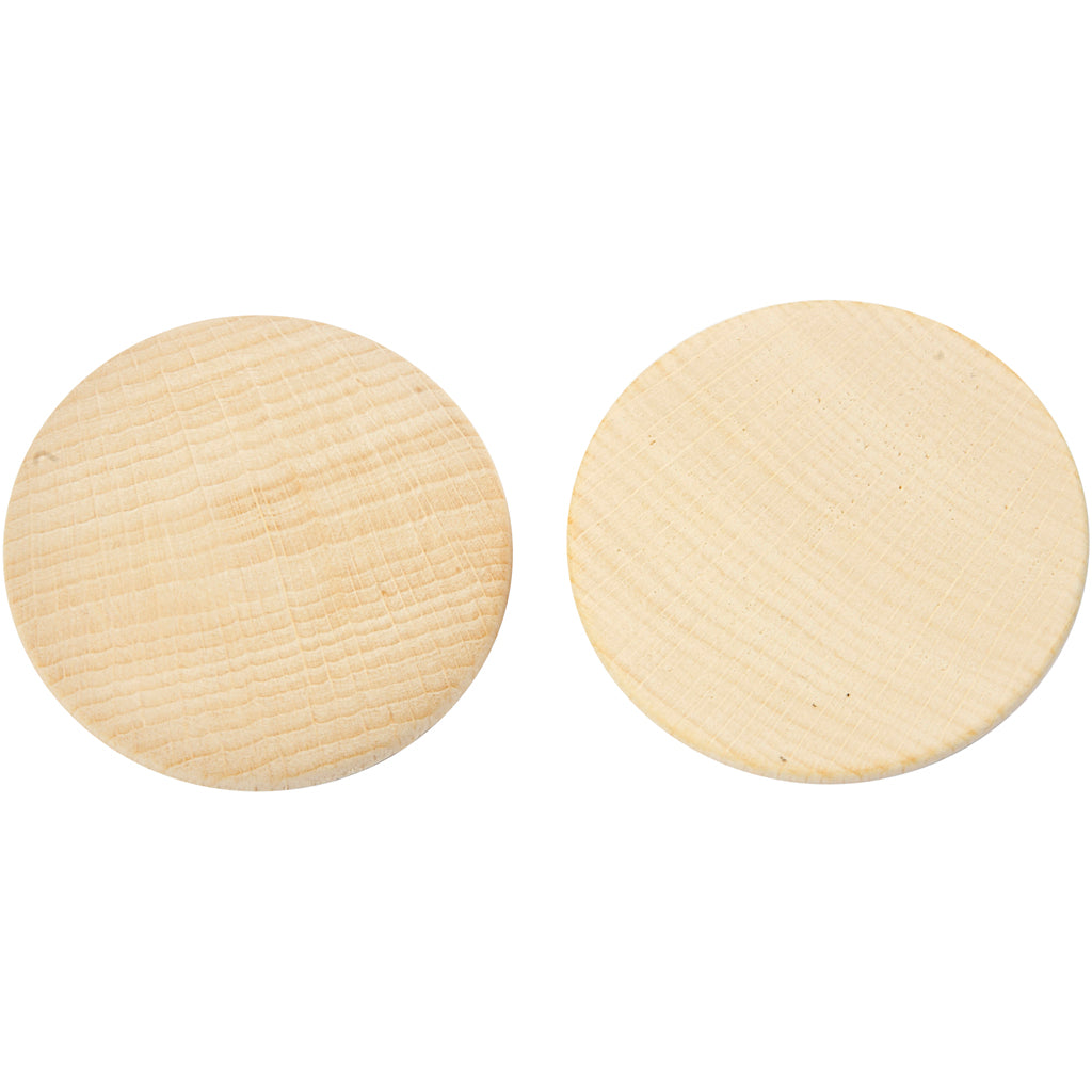 Boutons en bois Creativ company, d 50 mm, épaisseur 10 mm, 5 pièces 1 boîte