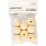 Perles en bois Creativ company ø 25mm, 8pièces.
