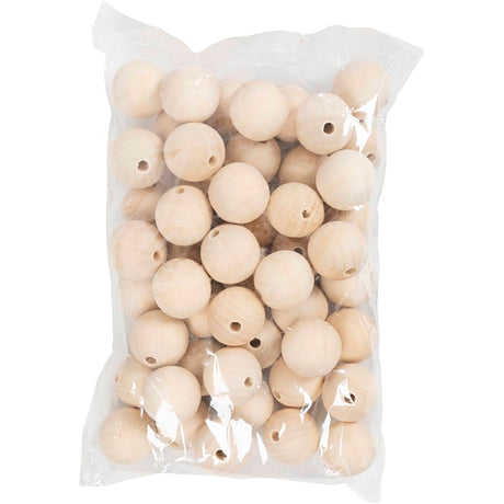 Creativ company perles en bois 35 mm naturel 50 pièces