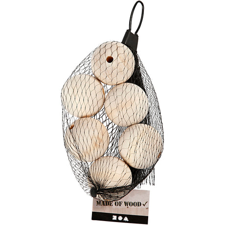 Perle en bois Creativ company, d 40 mm, diamètre du trou 7 mm, 6 pièces 1 boîte