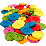 Boutons en bois Creativ company, d 25-40 mm, 2-4 trous, différentes couleurs, 144 pièces 1 boîte