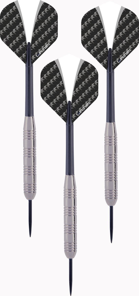Longfield Darts Steeltip dartspijl set 23 grammes argentés noirs 3 pièces