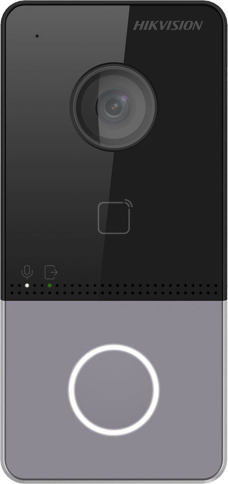 Hikvision DS-KV6113-WPE1(C) Interphone vidéo IP Sonnette Wi-Fi 2MP avec PoE, lecteur de carte Mifare et alarme