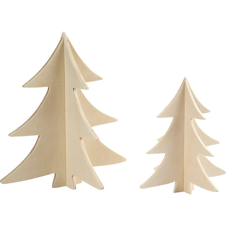Creativ company décorez vos sapins de Noël en bois 3D, 2 pcs.