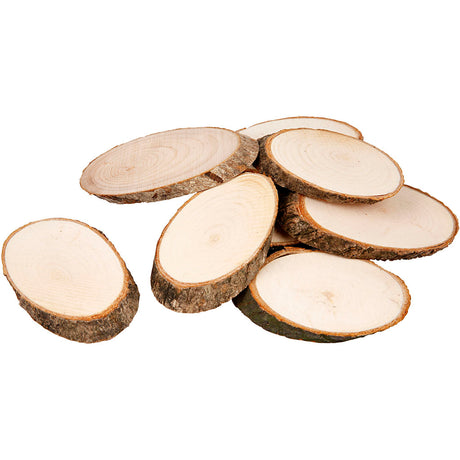 Creativ company Disque en bois avec écorce, dimensions 7,5 x 4,5 cm, épaisseur 8 mm, 20 pièces 1 boîte