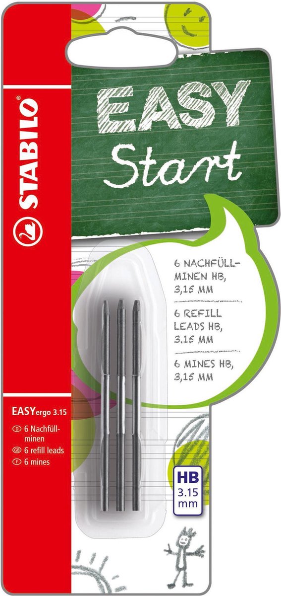Stabilo easyergo 3.15 recharges hb - 6 pcs.