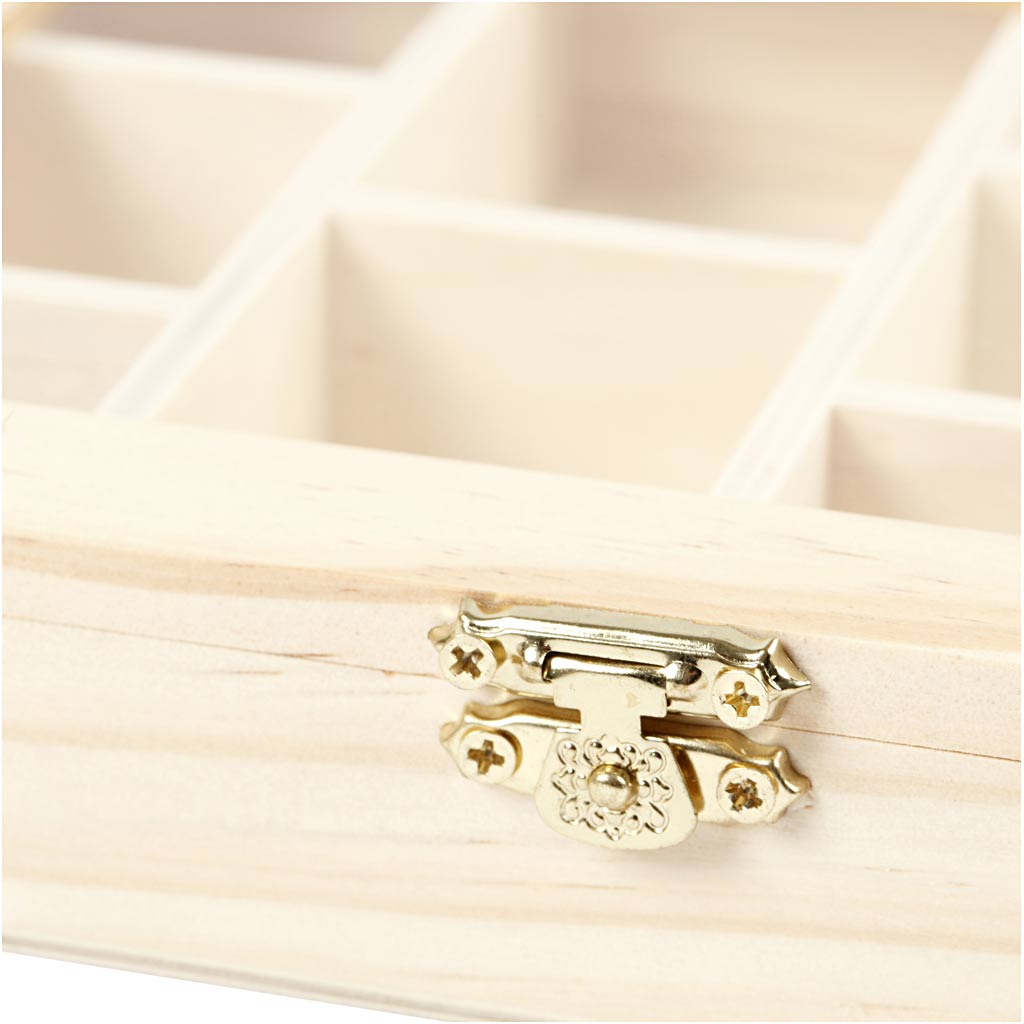 Creativ Company Wooden box with glass lid and 10 compartments