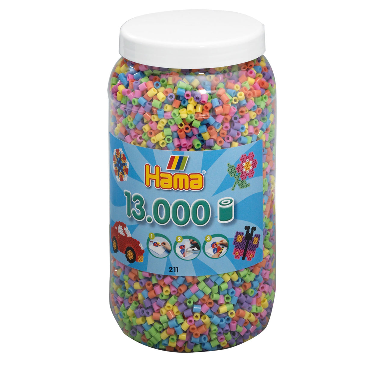 Hama Iron Peads in Pot Pastel Mix (050), 13.000.