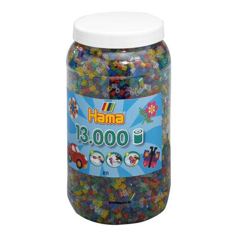 Perles thermocollantes Hama midi en pot - mélange transparent (053), 13 000 pcs.