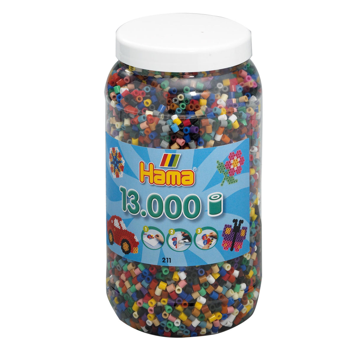 Perles thermocollantes Hama midi en pot - mélange (067), 13 000 pcs.