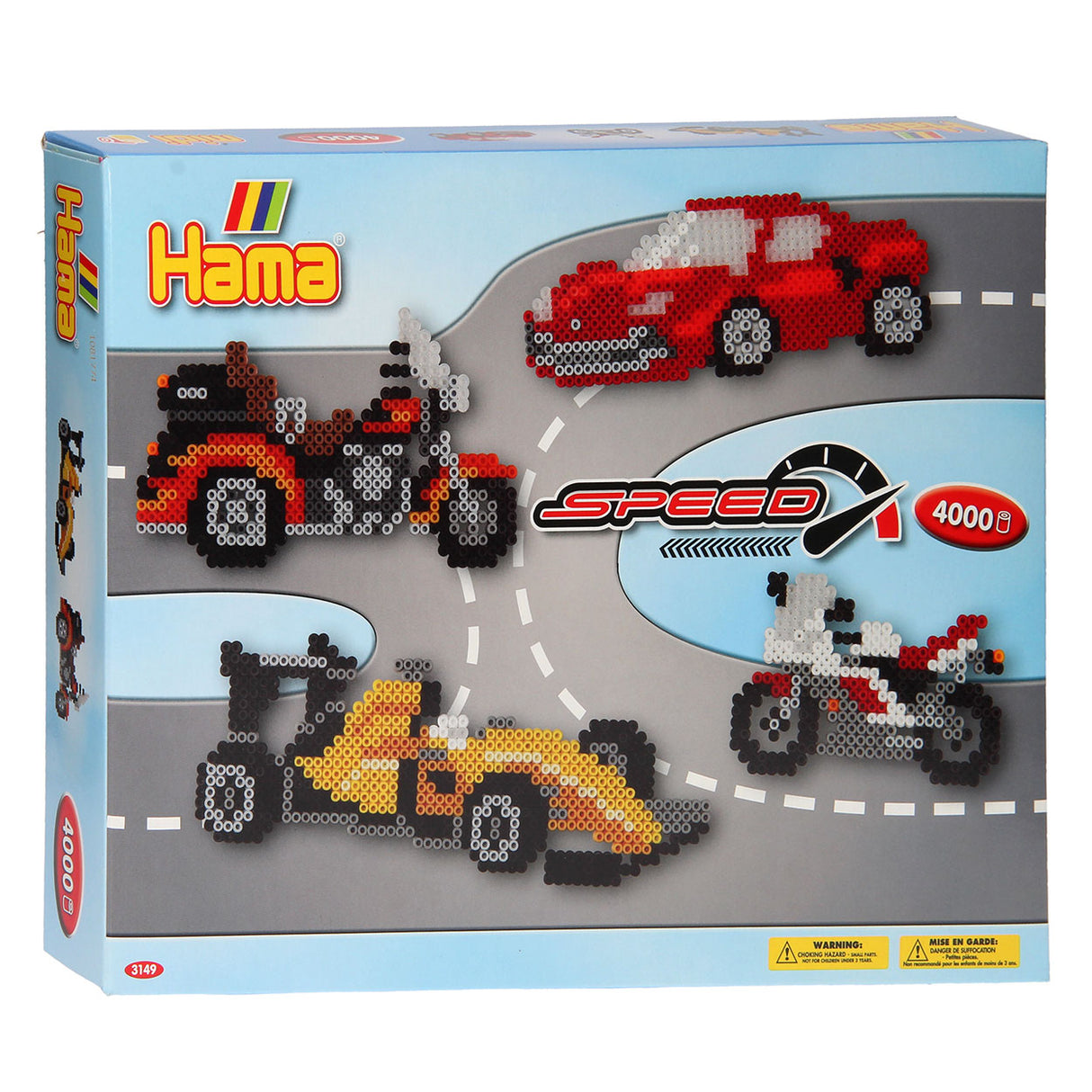 Hama String Bead Set Racing, 4000st.