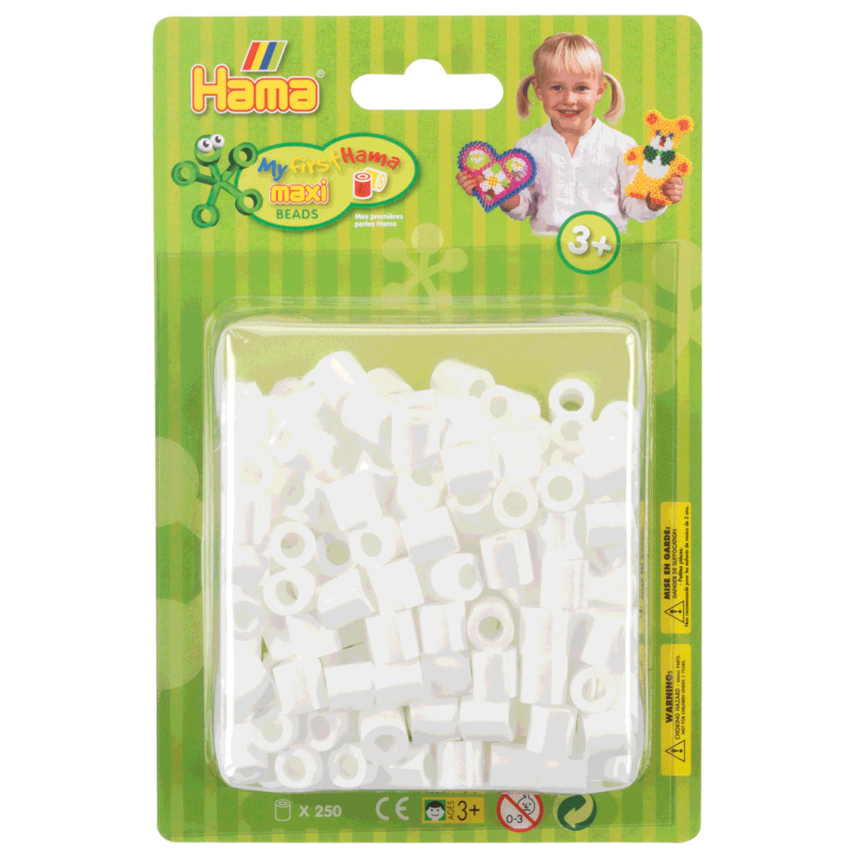 Hama jernperler Maxi White, 250st.