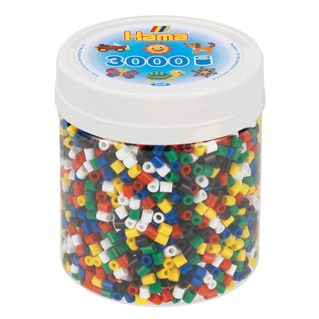 Perles thermocollantes Hama midi en pot - mélange primaire (66), 3000 pcs.