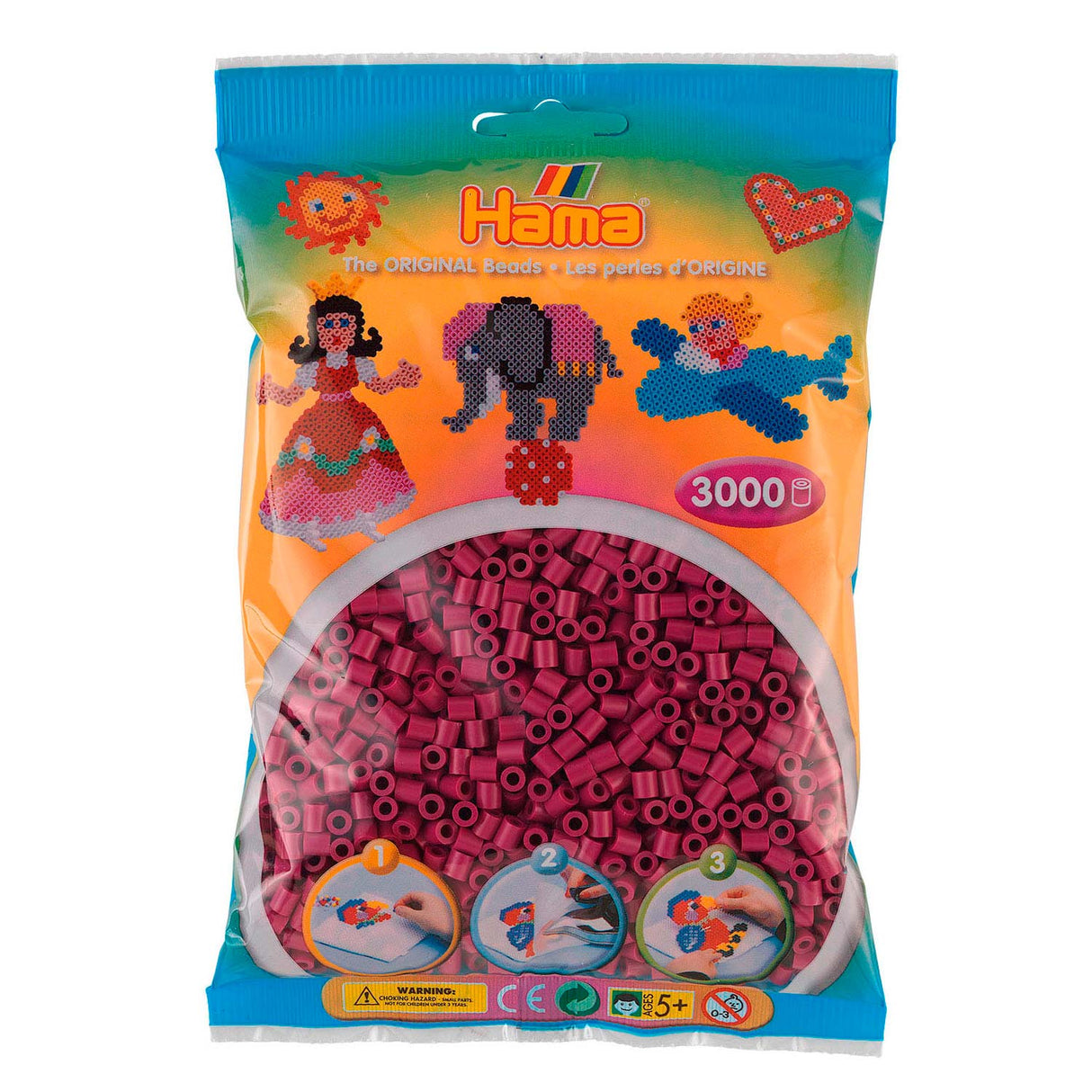 Hama String Beads Plum (201-82), 3000st.