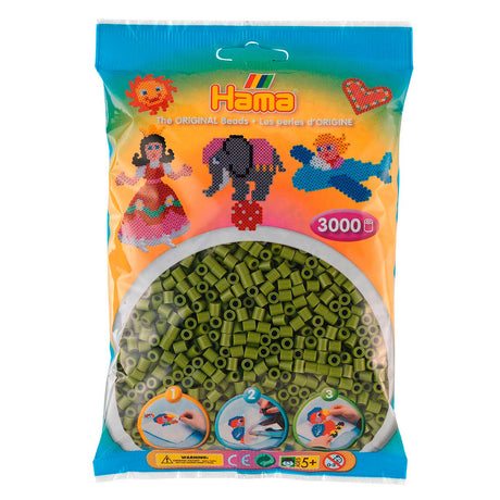 Perles thermocollantes Hama midi - vert olive (201-84), 3000 pcs.