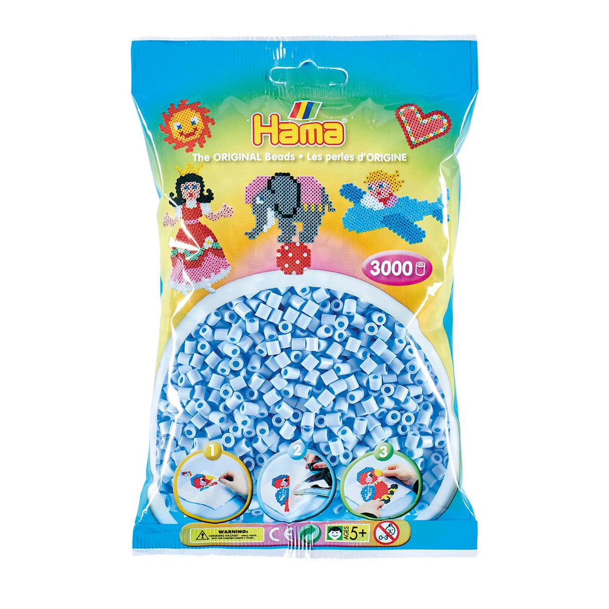 Perles thermocollantes Hama midi - bleu glacier pastel (97), 3000pcs.