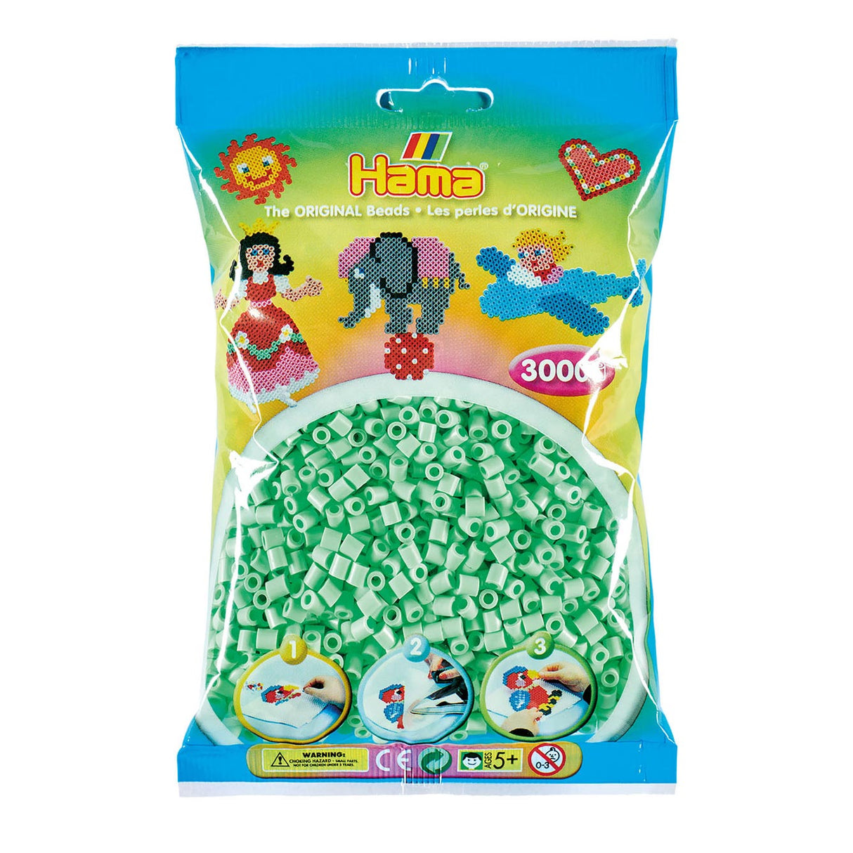 Hama String Beads Pastell Mint (98), 3000st.