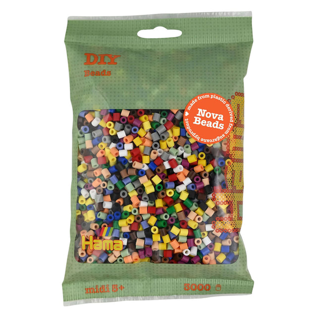 Perles thermocollantes bio Hama midi - mélange de couleurs (199), 3000 pcs.