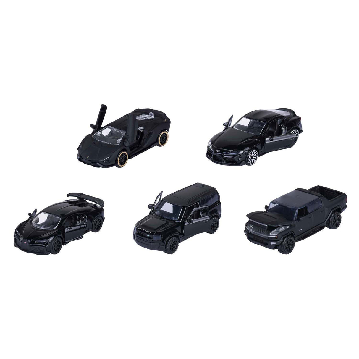 Véhicules moulés sous pression Majorette édition noire, 5 pcs.