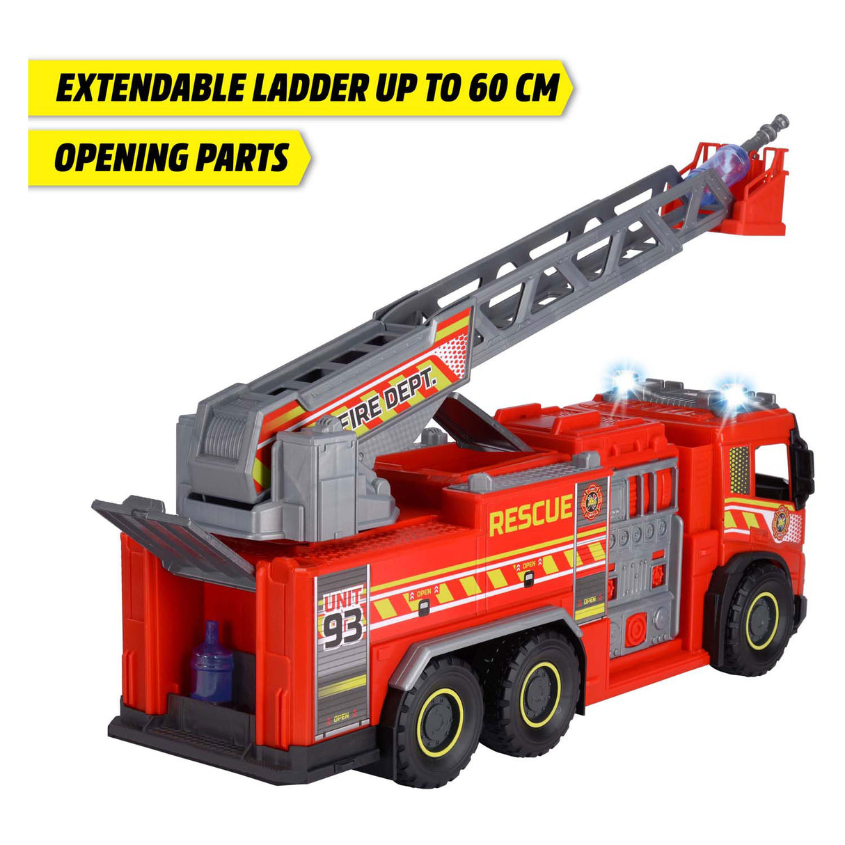 Dickie toys - camion de pompiers géant Volvo - camion de pompiers - lumière et son - services d'urgence - à partir de 3 ans
