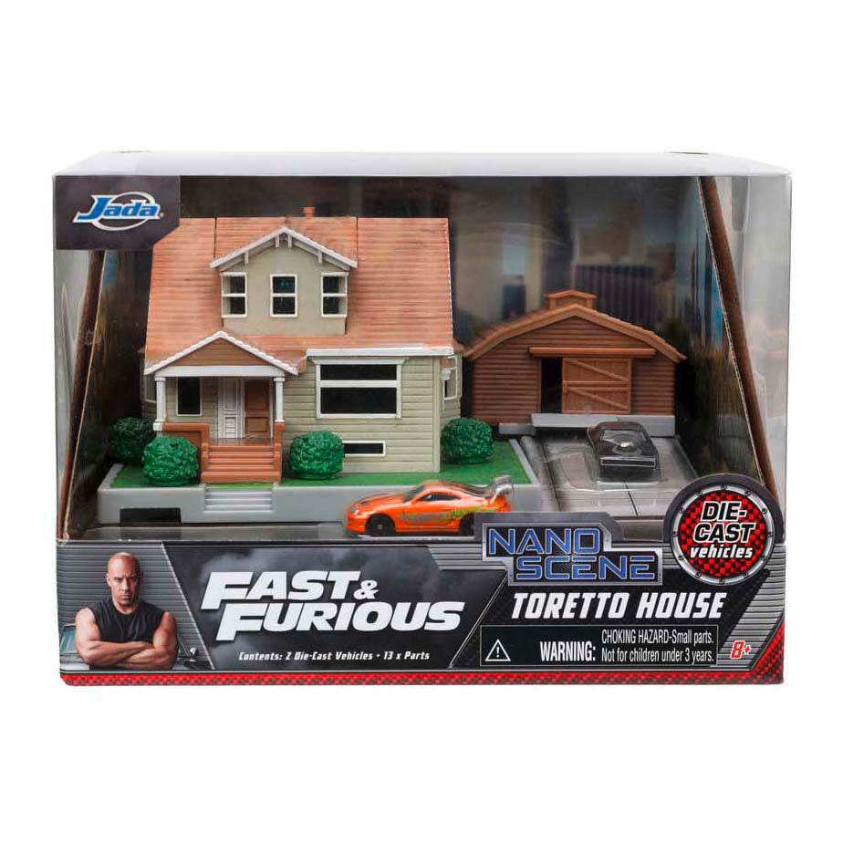 Jada joue au diorama de la maison de Jada Fast Furious Nano Dom avec des véhicules