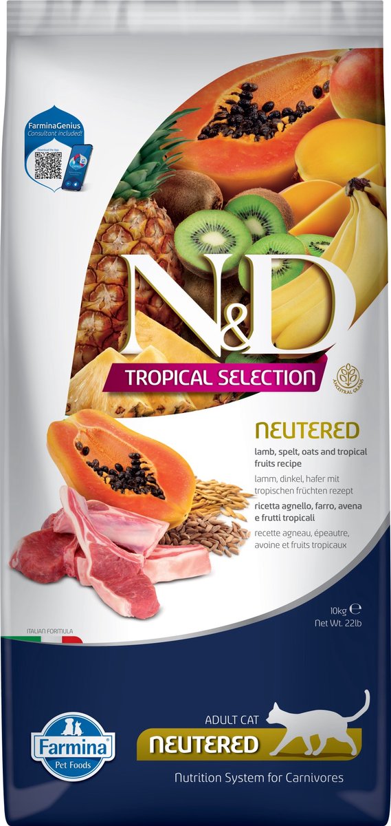 N d nourriture tropicale pour l'agneau chat castré 10 kg