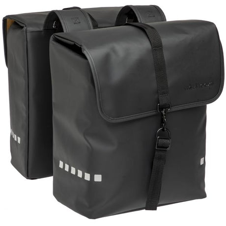 New LOOXS Bicycle Bag Odense - double, noir, eau -Pellite, réflexion, adapté aux vélos électriques