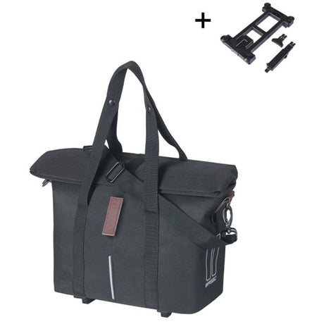 Basil sac à main de vélo city mik 8 - 11 litres 19 x 30 x 26 cm - noir
