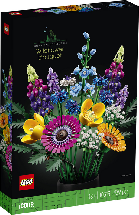 Ensemble de construction de bouquet de fleurs sauvages icônes Lego pour adultes, collection botanique - 10313