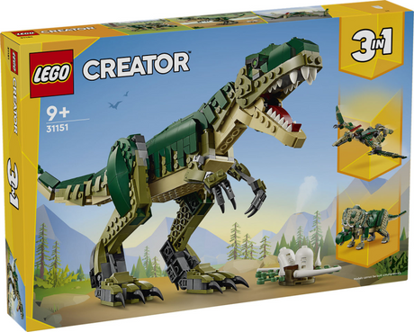 Créateur Lego 3en1 t. rex, dinosaure 31151