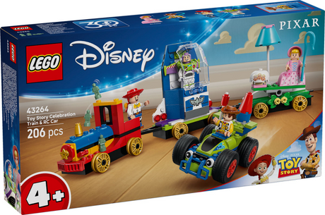 Ensemble train de fête et voiture télécommandée Toy Story de Lego Disney et Pixar - 43264