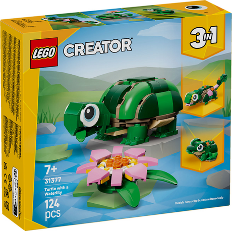 Lego ® Creator Tortue 3 en 1 avec nénuphar - modèle de jouet - se transforme en caméléon ou en grenouille - 31377