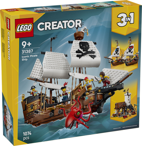 Lego Creator 3in1 bateau pirate classique bateau pirate jouets pour enfants 31387